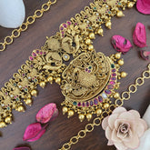 Vriksham Premium Peacock Pendant Chain Bridal Hip Chain-Gold Bead-G17628